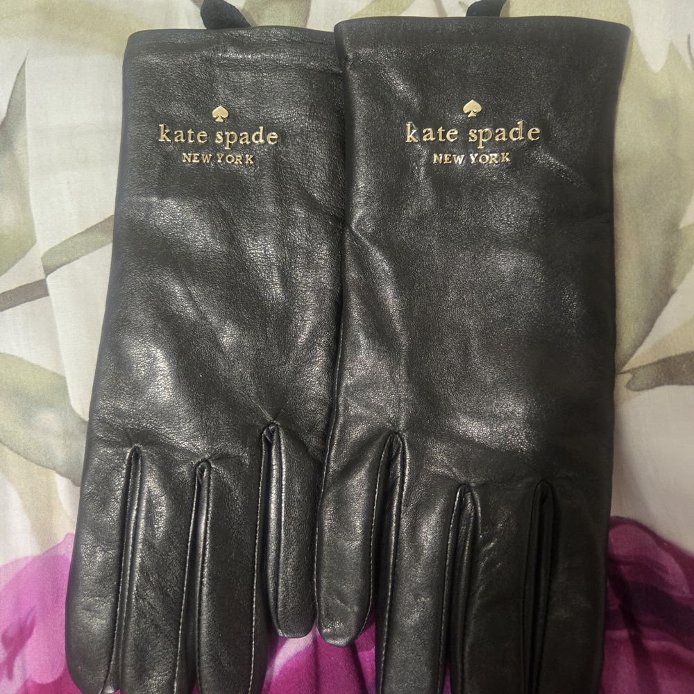 Kate Spade Black Leather Gloves